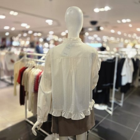 레이스 프릴핀턱 블라우스