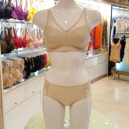 부유방커버 노와이어브라 팬티세트