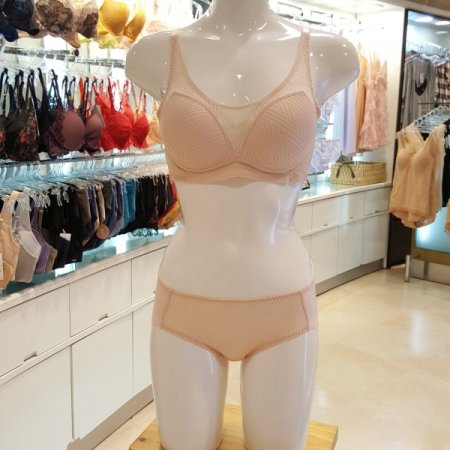 인견 노와이어 핑크 몰드브라팬티세트