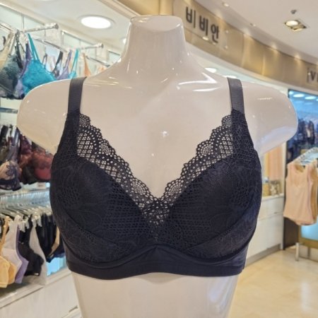 풀컵 노와이어 몰드브라 헴팬티세트BK