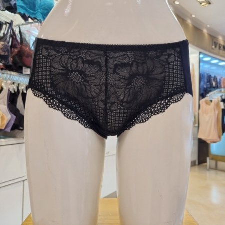 풀컵 노와이어 몰드브라 헴팬티세트BK