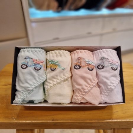 자동차 자수 순면 요일팬티4종세트