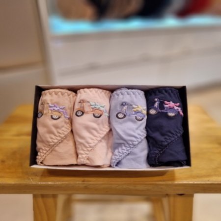 자동차 자수 순면 요일팬티 4컬러세트