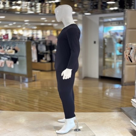 블랙 초극세사 슬림핏 남성 내의 세트