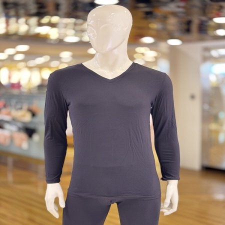 블랙 초극세사 슬림핏 남성 내의 세트