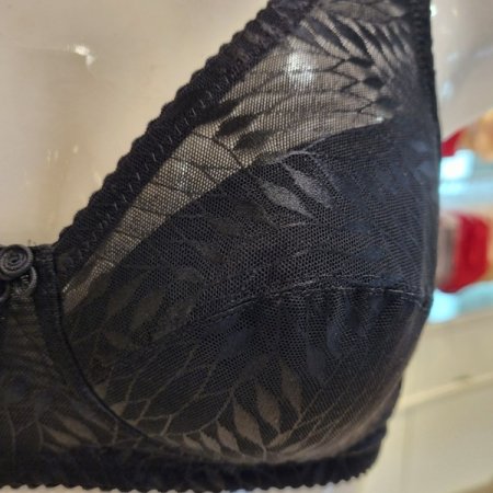 블랙 자가드 노와이어 부직포 브라