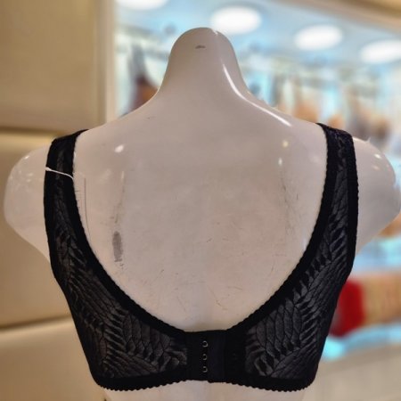 블랙 자가드 노와이어 부직포 브라