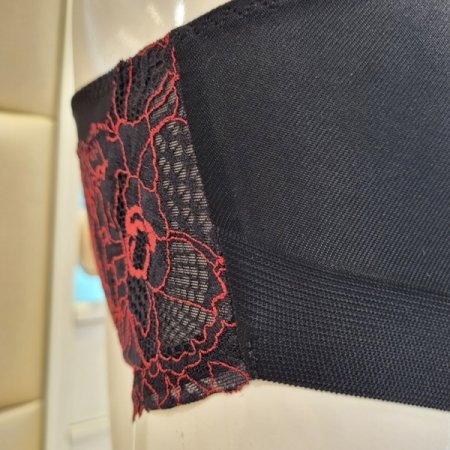 블랙 투톤 자가드 레이스 햄라인팬티