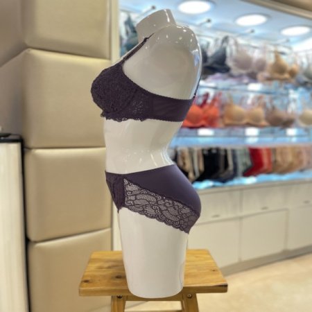 꾸띄르 퍼플 여성브라 레이스팬티세트