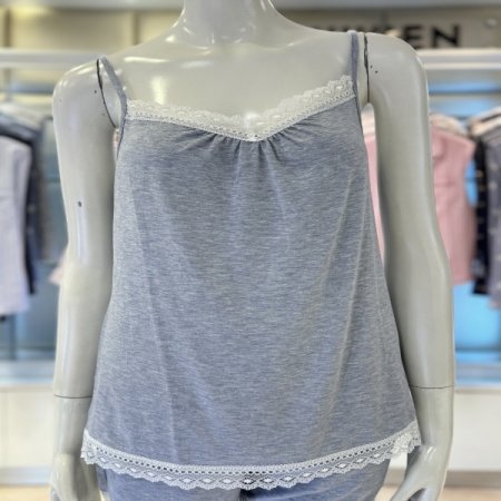 모달멜란지 스트랩 끈 여성 홈웨어상의