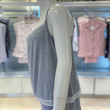 모달멜란지 스트랩 끈 여성 홈웨어상의