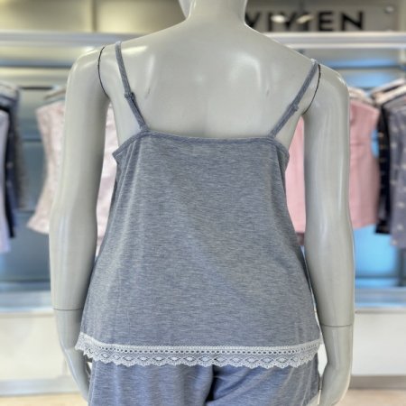 모달멜란지 스트랩 끈 여성 홈웨어상의