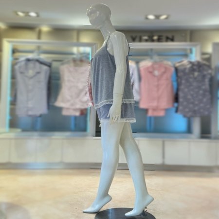 모달멜란지 여성 스트랩끈 상하의세트