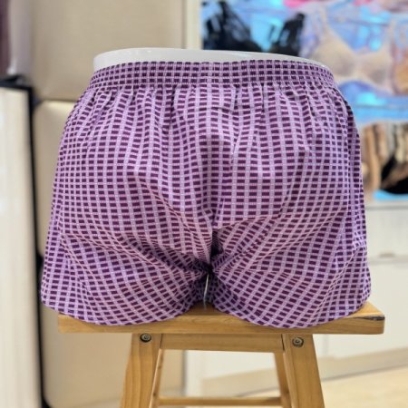 핑크체크무늬 남성 사각 트렁크팬티
