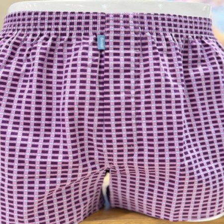 핑크체크무늬 남성 사각 트렁크팬티