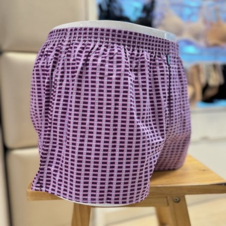 핑크체크무늬 남성 사각 트렁크팬티