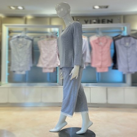 멜란지 여성 잠옷 홈웨어세트