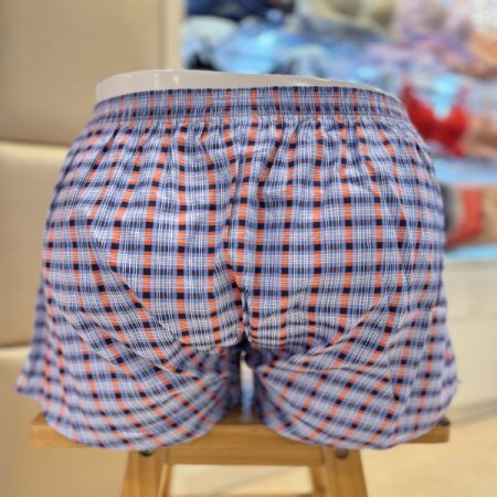 체크무늬 면100 사각 남성트렁크팬티