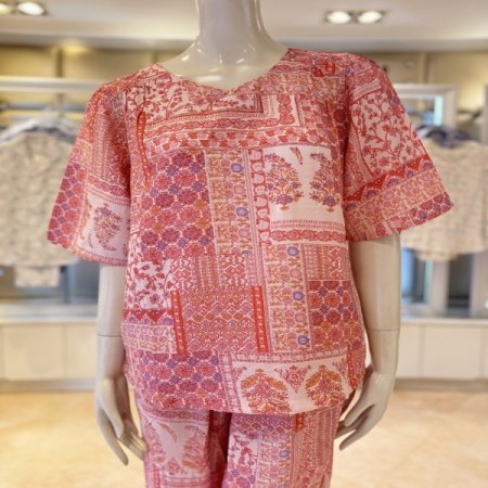 레이온혼방 반팔 잠옷 여성홈웨어세트