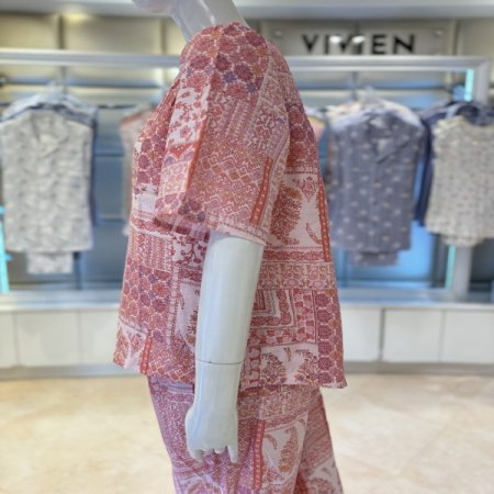 레이온혼방 반팔 잠옷 여성홈웨어세트