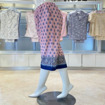 폴리스판 브이넥 반팔 여성홈웨어세트