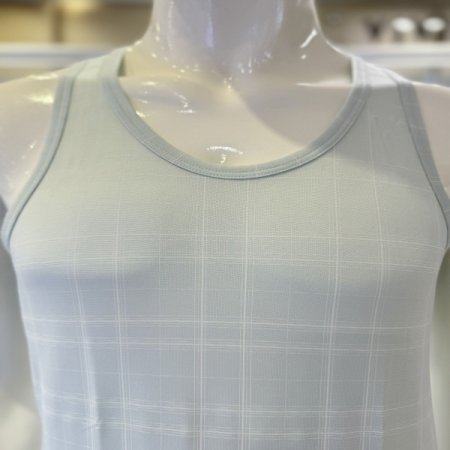 체크무늬 남성인견런닝