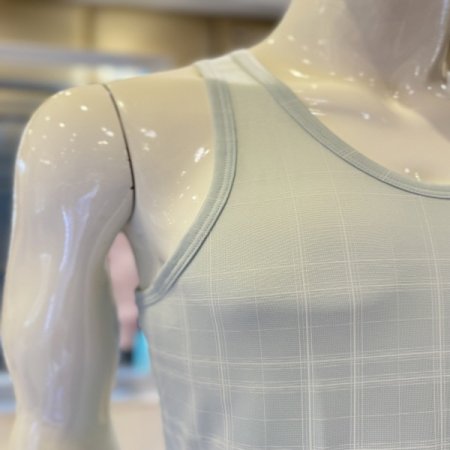 체크무늬 남성인견런닝