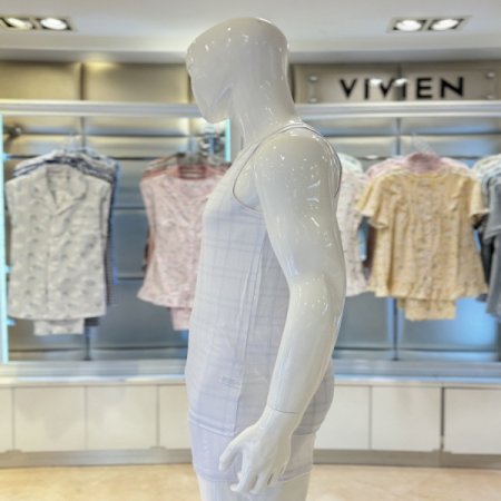 체크무늬 남성인견런닝