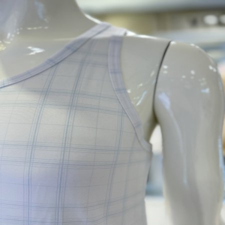 체크무늬 남성인견런닝