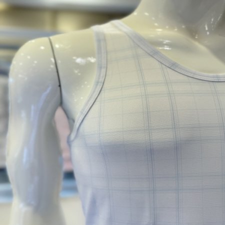 체크무늬 남성인견런닝