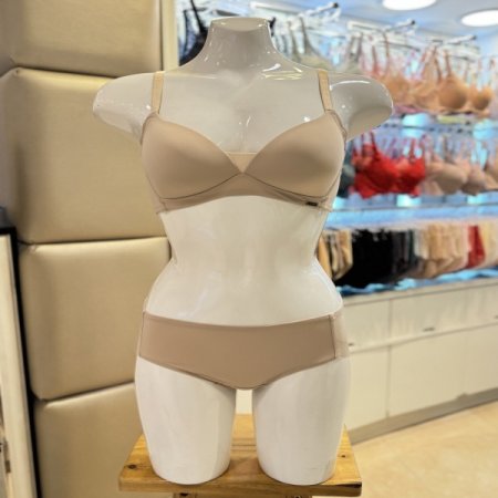 부유방커버 여성노와이어브라팬티세트