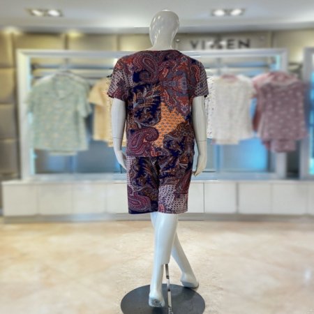 에스닉패턴 반팔 5부 여성홈웨어세트