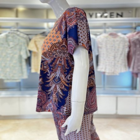 에스닉패턴 반팔 5부 여성홈웨어세트