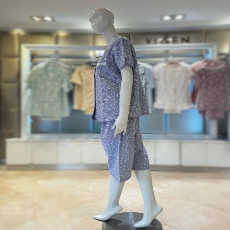 소라꽃무늬 여름 여성반팔잠옷세트