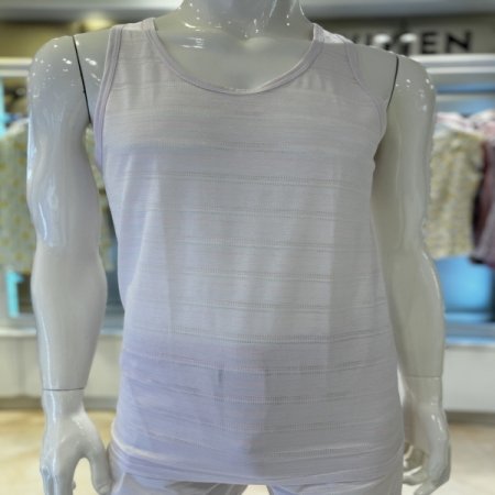 레이온 면혼방 스트라이프 남성런닝