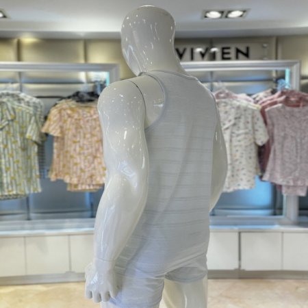 레이온 면혼방 스트라이프 남성런닝