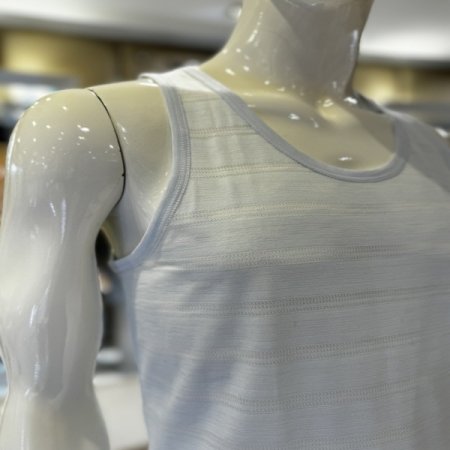 레이온 면혼방 스트라이프 남성런닝