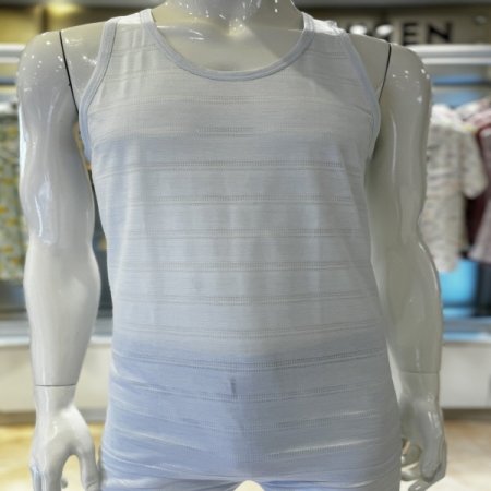 레이온 면혼방 스트라이프 남성런닝