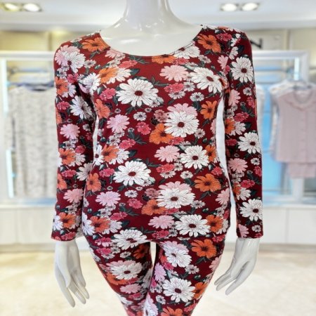 플라워패턴 여성내의 상하의 내복세트