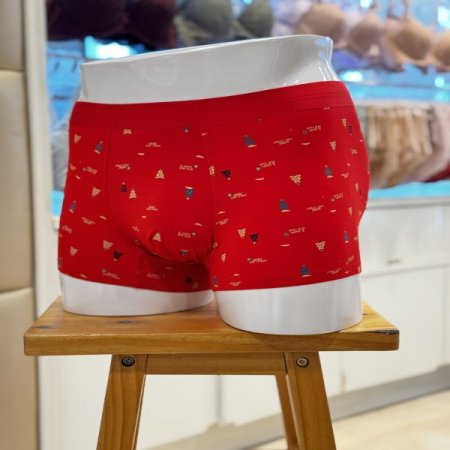 심리스 레드 트리 남자사각드로즈팬티