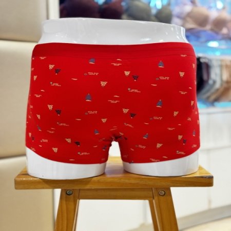 심리스 레드 트리 남자사각드로즈팬티