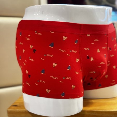 심리스 레드 트리 남자사각드로즈팬티