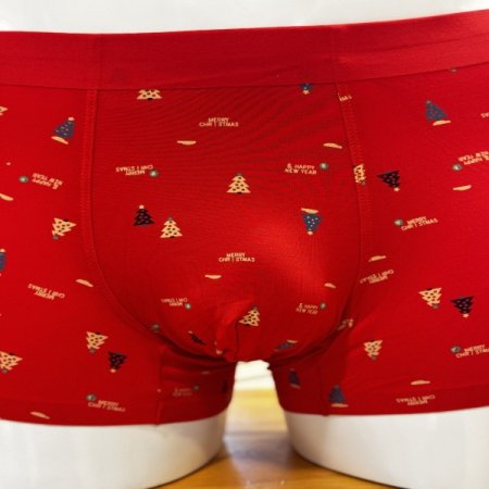 심리스 레드 트리 남자사각드로즈팬티