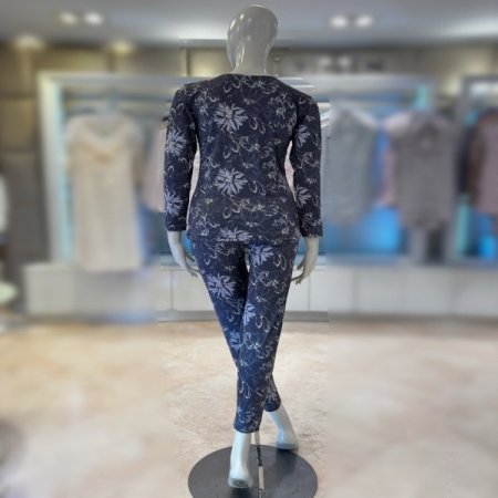 플라워스판 상하의 기모 여성 내복세트