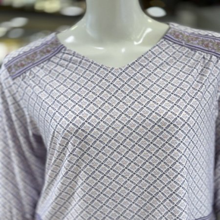 페이즐리 V넥 여성 홈웨어상의