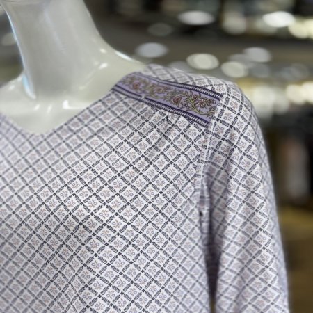 페이즐리 V넥 여성 홈웨어상의