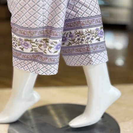 페이즐리 V넥 9부 여성 홈웨어세트