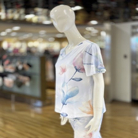 수채화 여성 실내복 반팔상의 단품