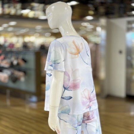 수채화 여성 실내복 반팔상의 단품