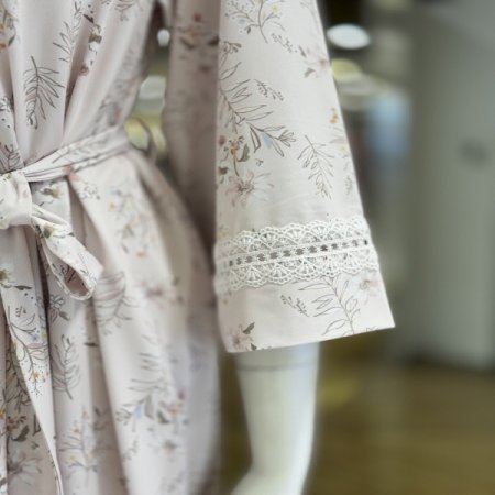 플라워나염 홈웨어 여성로브가운